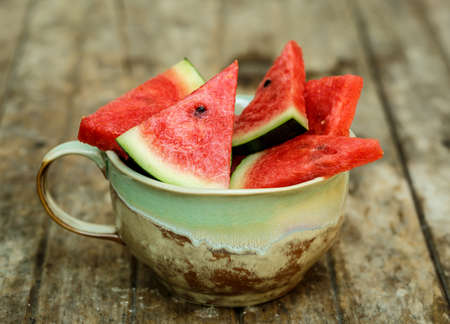 slices of watermelonの写真素材