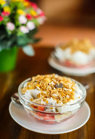 Fruits with muesliの写真素材