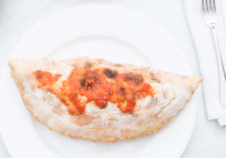 Italian bread calzone restaurantの写真素材