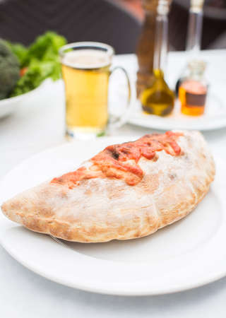 Italian bread calzone restaurantの写真素材
