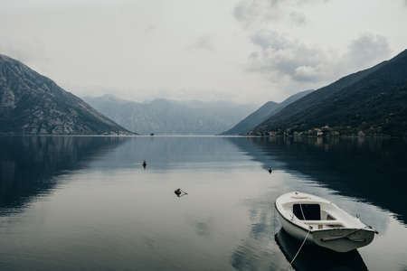 Magic View of Bay of Kotor in spring time. Montenegroの写真素材