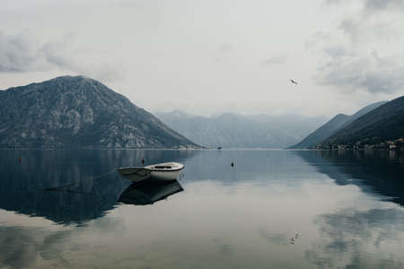 Beautiful View of Bay of Kotor in spring time. Montenegroの写真素材