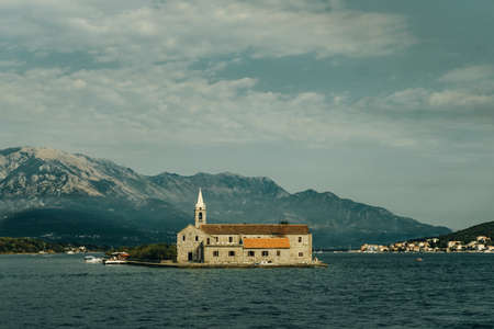 Island of Sveti Dorde in Perast, Montenegroの写真素材