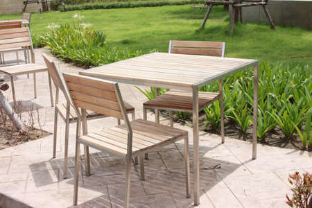 Table in a public parkの写真素材