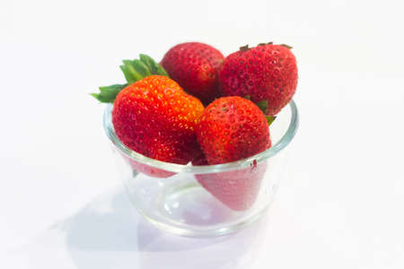 Strawberry in glass containerの写真素材
