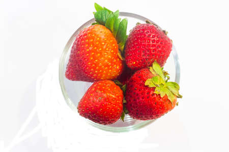 Strawberry in glass containerの写真素材