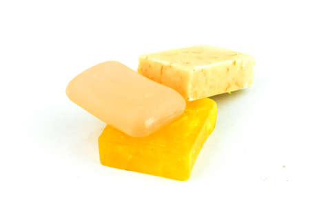 Yellow Soaps isolated on white background