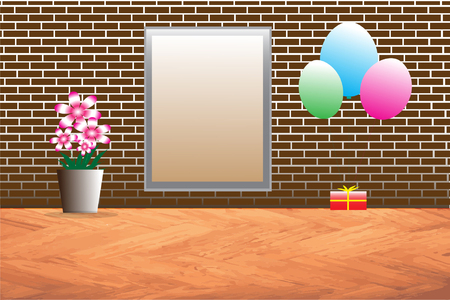 Brick wall frame to write the text.のイラスト素材