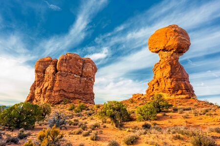Arches National Park in Utah is stunning. The rock formations are so impressive and are still evolving.の写真素材