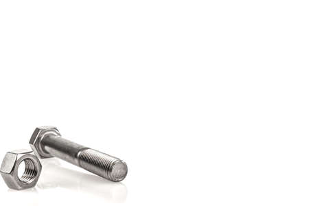 Nuts and Bolts Isolated On white Backgroundの写真素材