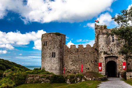 Manorbier castle in Pembrokeshire, South Wales