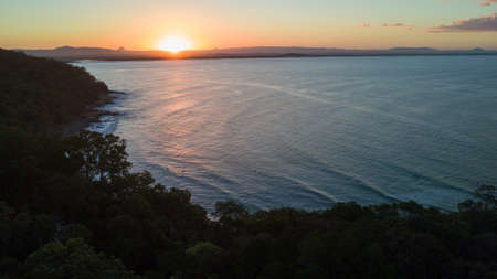 Drone photograph of the coastline of Noosa Heads, Queensland Australiaのeditorial素材