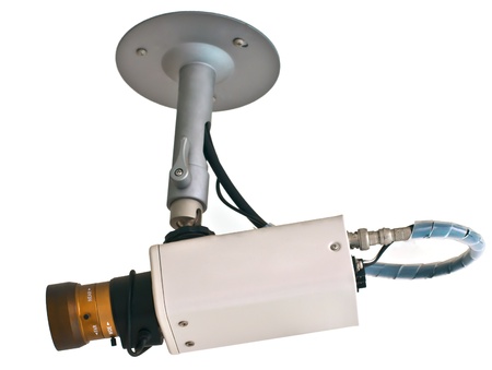 CCTV security camera isolated on white