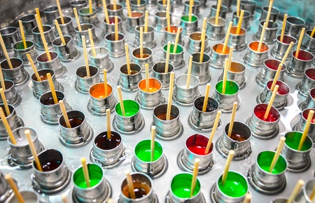 Traditional Thai style classic ice cream made from soft drink in the steel bucketの写真素材