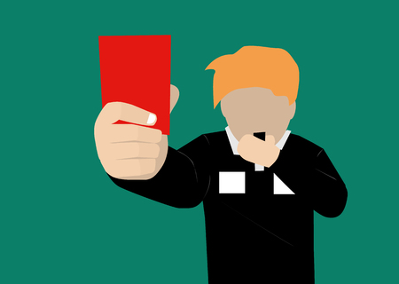 soccer referee showing a red cardのイラスト素材