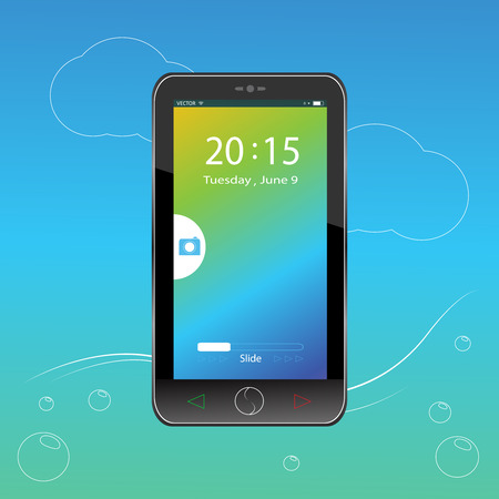 Mobile and lock screen, illustrationのイラスト素材