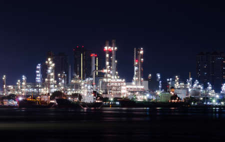 Oil refinery Chao Phraya Riverの写真素材