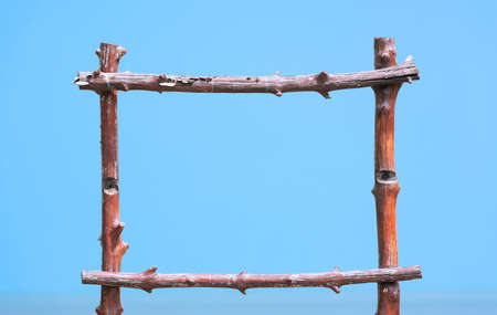 Timber framed rectangle with the sky.の写真素材