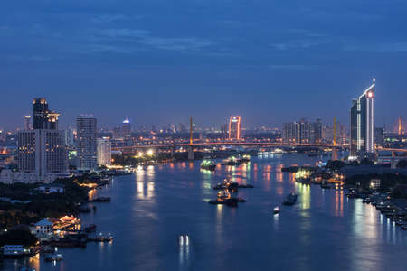 Bangkok City Chao Phraya Riverの写真素材