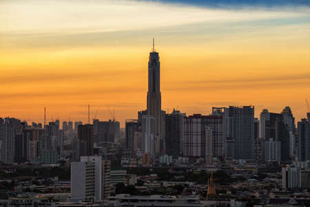 Bangkok city Business District in the morningの写真素材