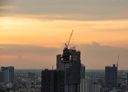 Pattaya city by the evening seaの写真素材