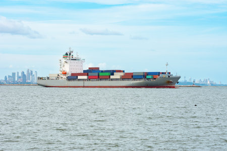 Container ships Cargo Logistics and transportation of Container Cargo ship and Cargo shipyard a logistic import exportの写真素材