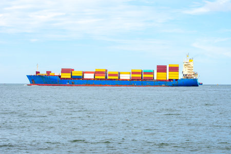 Container ships Cargo Logistics and transportation of Container Cargo ship and Cargo shipyard a logistic import exportの写真素材