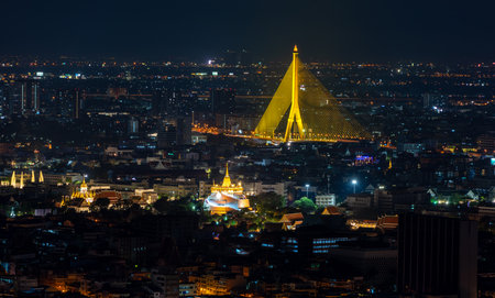 Amazing Bangkok Landmark The top of the view art of culture at landmark in Thailand  in the evening...