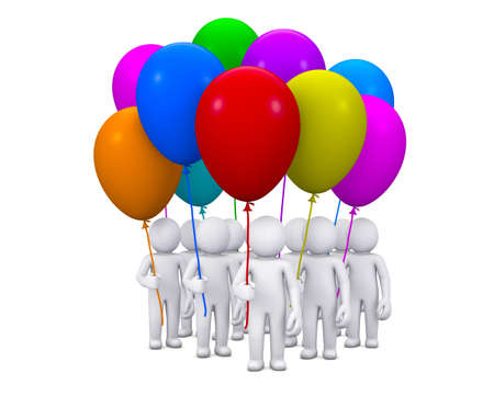 Colorful balloons isolated on whiteの写真素材
