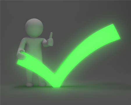 3d man with check markの写真素材