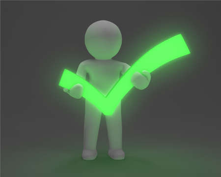 3d man with check markの写真素材