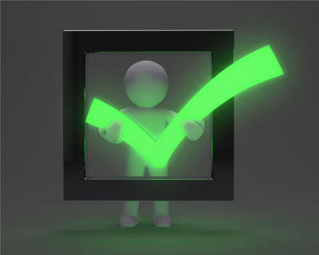 3d man with check markの写真素材