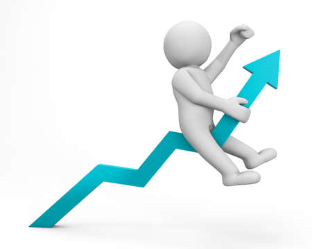 man and positive graphの写真素材