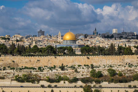 Jerusalem landscape as seen from the mount of olives.のeditorial素材