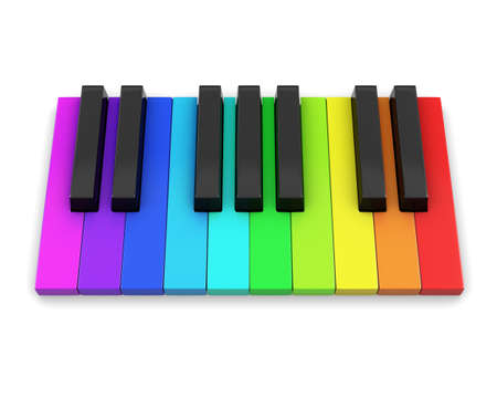 Piano keyboard. 3d on white backgroundの写真素材