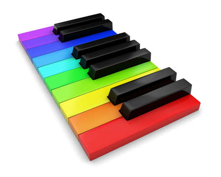 Piano keyboard. 3d on white backgroundの写真素材