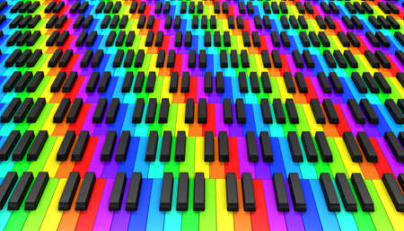 Piano keyboard. 3d on white backgroundの写真素材