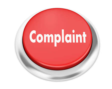 Complaint button on isolate white backgroundの写真素材