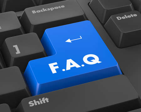 Text faq button 3d renderの写真素材