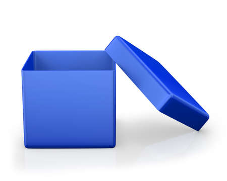 open box from front isolated. 3d render