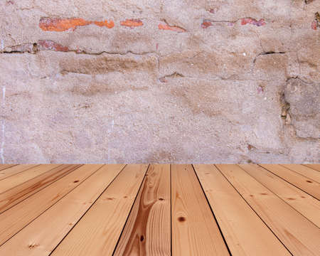 old interior with brick wallの写真素材