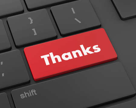 Text thanks button, 3d renderingの写真素材