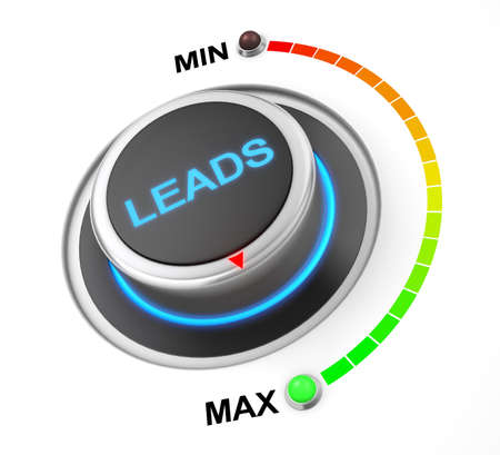 leads button position. Concept image for illustration of leads in the highest position , 3d renderingの写真素材
