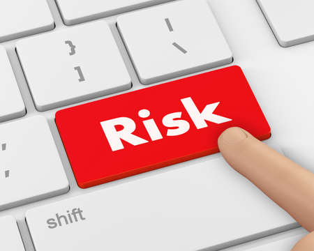 risk button keyboard, 3d renderingの写真素材