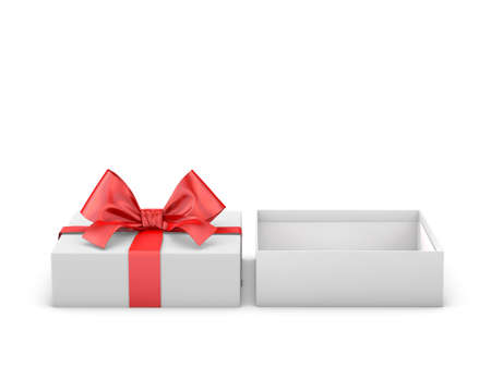 gift box for Christmas, New Year's Day ,Open red gift box white background 3d rendering