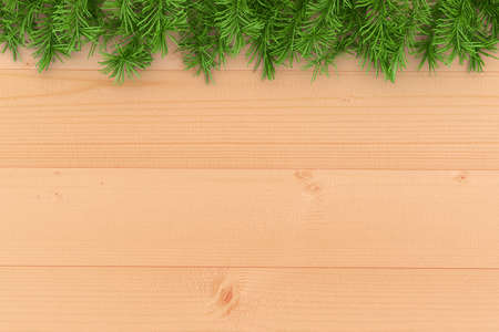 Christmas fir tree on a wooden board 3d rendering
