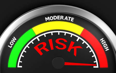 risk level to maximum conceptual meter, 3d rendering