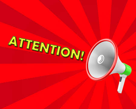 Concept of attention megaphone 3d renderingの写真素材