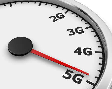 Wireless network speed. 5G high speed internet concept. 3d rendering