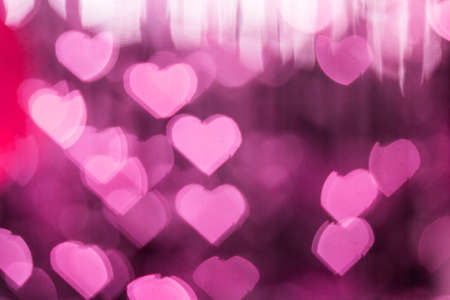 Pink Heart bokeh background, Love Valentine day conceptの写真素材